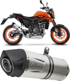 Exhaust Tip Without Sound Certification Lv One Evo Stainless Steel Carbon Fiber End Cap - Leovince Compatible With Ktm 690 Duke - R (2016-2019)