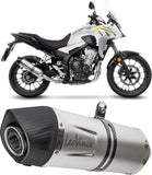 Exhaust Tip Without Sound Certification Lv One Evo Stainless Steel Carbon Fiber End Cap - Leovince Compatible With Honda Cb 500 Hornet (2024-2026)