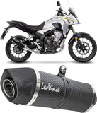 Exhaust Tip Without Sound Certification Lv One Evo Carbon Fiber Carbon Fiber End Cap - Leovince Compatible With Honda Nx 500 (2024-2026)