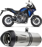 Complete Exhaust System Without Catalytic Converter And Without Sound Certification Lv One Evo Stainless Steel Carbon Fiber End Cap - Leovince Compatible With Yamaha Tracer 7 (2020-2024)