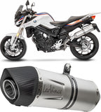 Exhaust Tip Without Sound Certification Lv One Evo Stainless Steel Carbon Fiber End Cap - Leovince Compatible With Bmw F 800 Gt (2017-2020)