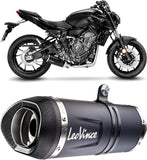 Complete Exhaust System Without Catalytic Converter And Without Sound Certification Lv One Evo Steel Black Carbon Fiber End Cap - Leovince Compatible With Yamaha Xsr 700 (2021-2024)