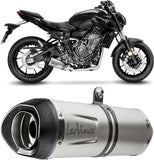 Complete Exhaust System Without Catalytic Converter And Without Sound Certification Lv One Evo Stainless Steel Carbon Fiber End Cap - Leovince Compatible With Yamaha Yzf-R7 700 (2021-2024)