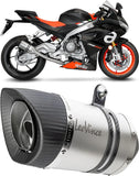 Complete Exhaust System Without Catalytic Converter And Without Sound Certification Lv Pro Stainless Steel Carbon Fiber End Cap - Leovince Compatible With Aprilia Rs 660 (2021-2024)