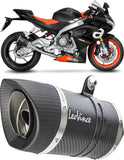Complete Exhaust System Without Catalytic Converter And Without Sound Certification Lv Pro Carbon Fiber Carbon Fiber End Cap - Leovince Compatible With Aprilia Tuono 660 (2021-2024)