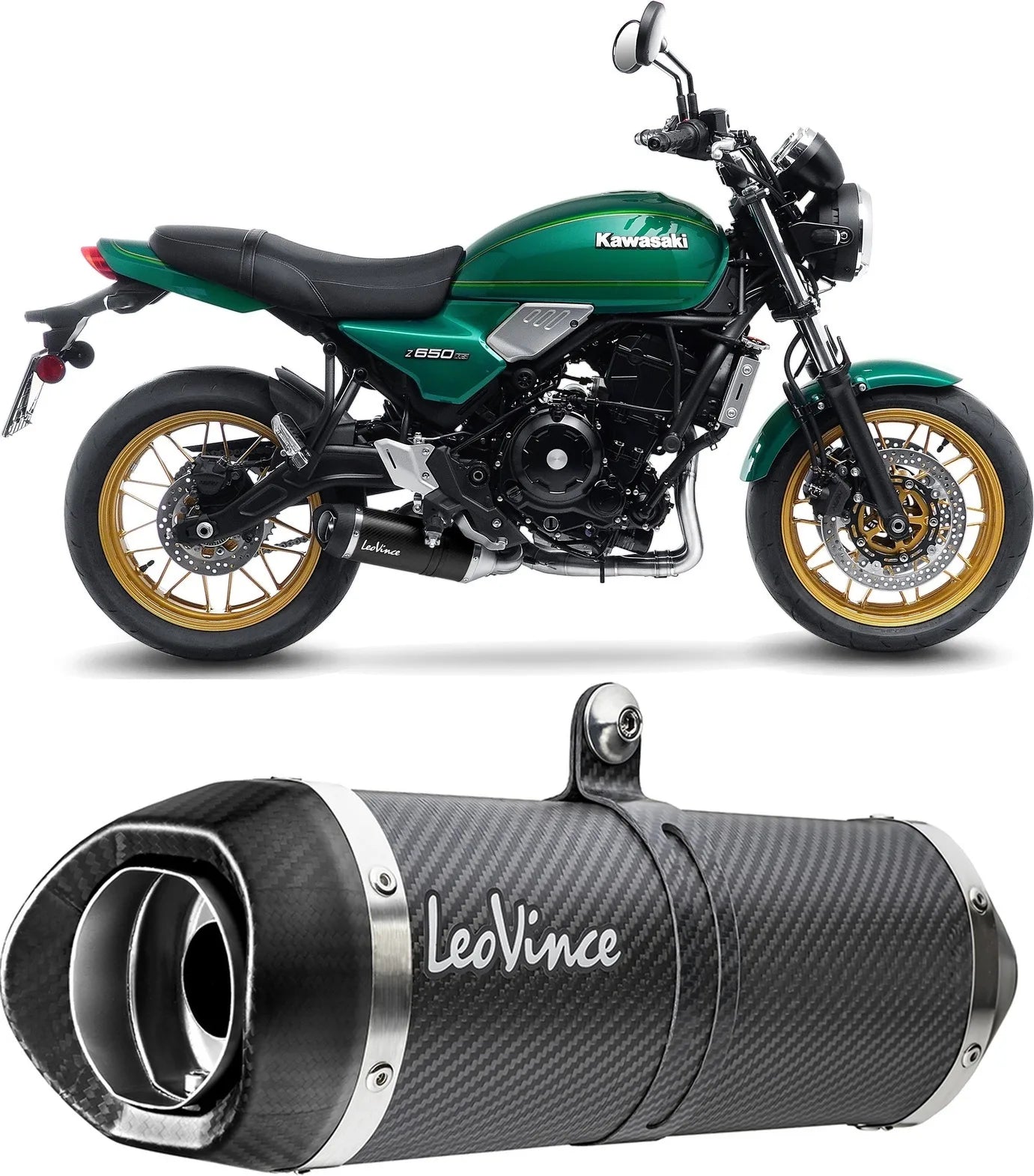 Complete Exhaust System Without Catalytic Converter And Without Sound Certification Lv One Evo Carbon Fiber Carbon Fiber End Cap - Leovince Compatible With Kawasaki Versys 650 (2021-2024)