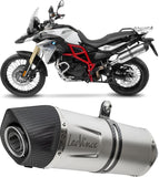 Exhaust Tip Without Sound Certification Lv One Evo Stainless Steel Carbon Fiber End Cap - Leovince Compatible With Bmw F 700 Gs (2017-2018)