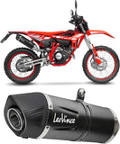 Exhaust Tip Without Sound Certification Lv One Evo Steel Black Carbon Fiber End Cap - Leovince Compatible With Beta Rr 125 Motard Lc 4T (2021-2024)
