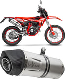 Exhaust Tip Without Sound Certification Lv One Evo Stainless Steel Carbon Fiber End Cap - Leovince Compatible With Beta Rr 125 Motard Lc 4T (2025-2026)