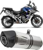 Exhaust Tip Without Sound Certification Lv One Evo Stainless Steel Carbon Fiber End Cap - Leovince Compatible With Triumph Tiger 1200 Gt Pro (2025-2026)