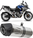 Exhaust Tip Without Sound Certification Lv One Evo Stainless Steel Carbon Fiber End Cap - Leovince Compatible With Triumph Tiger 1200 Gt (2022-2024)