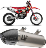 Exhaust Tip Without Sound Certification Lv-X Evo Stainless Steel Carbon Fiber End Cap - Leovince Compatible With Ktm 450 Exc-F (2020-2023)