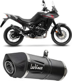 Exhaust Tip Without Sound Certification Lv One Evo Steel Black Carbon Fiber End Cap - Leovince Compatible With Honda Xl 750 Transalp Travel (2025-2026)
