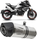 Exhaust Tip Without Sound Certification Lv One Evo Stainless Steel Carbon Fiber End Cap - Leovince Compatible With Cfmoto 800 Nk Advanced (2023-2024)