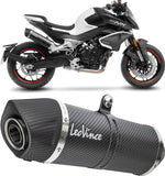 Exhaust Tip Without Sound Certification Lv One Evo Carbon Fiber Carbon Fiber End Cap - Leovince Compatible With Cfmoto 800 Nk Sport (2023-2024)
