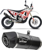 Exhaust Tip Without Sound Certification Lv One Evo Steel Black Carbon Fiber End Cap - Leovince Compatible With Kove Moto 450 Rally (2023-2024)