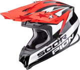 Off-Road Motorcycle Helmet Scorpion Exo Vx-16 Evo Air Polycarbonate Black White Red Patriot Size Xxl