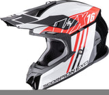 Off-Road Motorcycle Helmet Scorpion Exo Vx-16 Evo Air Polycarbonate Black Grey Red Lignes Size Xs