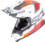 Off-Road Motorcycle Helmet Scorpion Exo Vx-16 Evo Air Polycarbonate White Orange Analog Size L