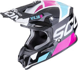 Off-Road Motorcycle Helmet Scorpion Exo Vx-16 Evo Air Polycarbonate Metallic Black Blue Pink Analog Size L