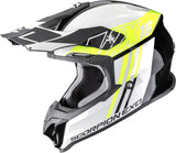 Off-Road Motorcycle Helmet Scorpion Exo Vx-16 Evo Air Polycarbonate Black Neon Yellow Lignes Size L