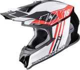 Off-Road Motorcycle Helmet Scorpion Exo Vx-16 Evo Air Polycarbonate Black Red Lignes Size M
