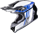 Off-Road Motorcycle Helmet Scorpion Exo Vx-16 Evo Air Polycarbonate Black Blue Lignes Size M