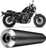 Exhaust Tip Without Sound Certification Classic Racer Steel Black Stainless Steel End Cap - Leovince Compatible With Honda Cmx 500 Rebel (2017-2024)