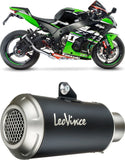 Exhaust Tip Without Sound Certification Gp Corsa Steel Black - Leovince Compatible With Kawasaki Ninja 400 (2022-2023)