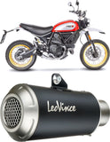 Exhaust Tip Without Sound Certification Lv-10 Steel Black Stainless Steel End Cap - Leovince Compatible With Ducati Scrambler 800 Desert Sled (2017-2020)