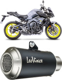 Exhaust Tip Without Sound Certification Lv-10 Steel Black Stainless Steel End Cap - Leovince Compatible With Yamaha Mt-10 - Sp (2016-2020)