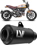 Exhaust Tip Without Sound Certification Lv-12 R Steel Black Carbon Fiber End Cap - Leovince Compatible With Honda Crf 1100 L Africa Twin Adventure Sports (2024-2026)