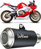 Exhaust Tip Without Sound Certification Lv-10 Steel Black Stainless Steel End Cap - Leovince Compatible With Honda Cbr 1000 Rr Fireblade (2017-2019)