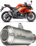 Dual Exhaust System Without Sound Certification Lv-10 Stainless Steel Stainless Steel End Cap - Leovince Compatible With Kawasaki Z 1000 (2010-2016)