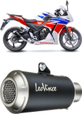 Exhaust Tip Without Sound Certification Lv-10 Steel Black Stainless Steel End Cap - Leovince Compatible With Honda Cbr 300 R (2014-2017)