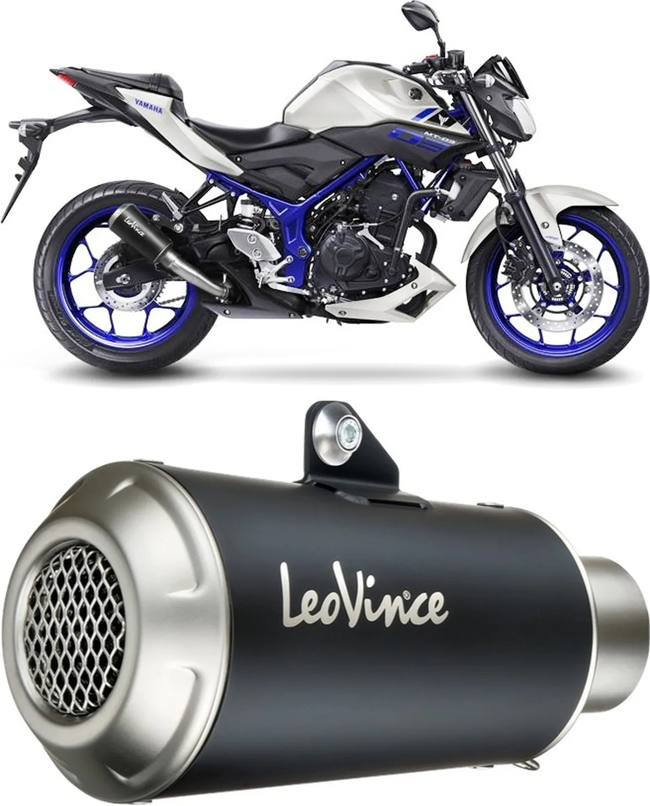 Exhaust Tip Without Sound Certification Lv-10 Steel Black Stainless Steel End Cap - Leovince Compatible With Yamaha Yzf-R3 (2018)