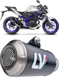 Exhaust Tip Without Sound Certification Lv-10 Carbon Fiber Stainless Steel End Cap - Leovince Compatible With Yamaha Yzf-R1 - M 1000 (2020-2025)