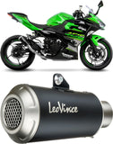 Exhaust Tip Without Sound Certification Lv-10 Steel Black Stainless Steel End Cap - Leovince Compatible With Kawasaki Z 400 (2022-2023)