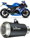 Exhaust Tip Without Sound Certification Lv-10 Steel Black Stainless Steel End Cap - Leovince Compatible With Suzuki Gsx-R 1000 - R (2017-2021)