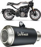 Exhaust Tip Without Sound Certification Lv-10 Steel Black Stainless Steel End Cap - Leovince Compatible With Husqvarna Vitpilen 401 (2020-2023)