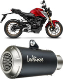 Complete Exhaust System Without Catalytic Converter And Without Sound Certification Lv-10 Steel Black Stainless Steel End Cap - Leovince Compatible With Honda Cb 125 R Neo Sports Café (2021-2023)
