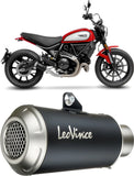 Exhaust Tip Without Sound Certification Lv-10 Steel Black Stainless Steel End Cap - Leovince Compatible With Ducati Scrambler 800 Icon (2021-2022)