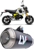 Complete Exhaust System Without Catalytic Converter And Without Sound Certification Lv-10 Carbon Fiber Stainless Steel End Cap - Leovince Compatible With Honda Msx 125 (2022-2024)