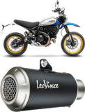 Exhaust Tip Without Sound Certification Lv-10 Steel Black Stainless Steel End Cap - Leovince Compatible With Ducati Scrambler 800 Desert Sled (2021-2022)