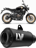 Complete Exhaust System Without Catalytic Converter And Without Sound Certification Lv-10 Steel Full Black Steel Black End Cap - Leovince Compatible With Yamaha Mt-07 (2021-2024)