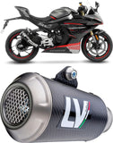 Exhaust Tip Without Sound Certification Lv-10 Carbon Fiber Stainless Steel End Cap - Leovince Compatible With Cfmoto 450 Ss - Sr (2023-2024)