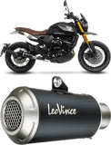Exhaust Tip Without Sound Certification Lv-10 Steel Black Stainless Steel End Cap - Leovince Compatible With Moto Morini Seiemmezzo Scr - Str - A2 (2023-2024)
