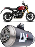 Exhaust Tip Without Sound Certification Lv-10 Carbon Fiber Stainless Steel End Cap - Leovince Compatible With Triumph Scrambler 400 X (2024-2026)