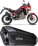 Exhaust Tip Without Sound Certification Lv-12 R Steel Black Carbon Fiber End Cap - Leovince Compatible With Honda Crf 1100 L Africa Twin Adventure Sports (2020-2023)