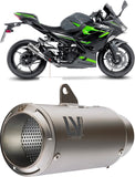 Exhaust Tip Without Sound Certification Lv Corsa Titanium Stainless Steel End Cap - Leovince Compatible With Kawasaki Ninja 400 (2022-2023)